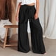 thumbnail image 5 of Pantalones Anchos Pantalones largos informales de pierna ancha con cordones para mujer, pantalones largos de verano a la moda (negro XL) Kuymtek para Mujer Negro T S, 5 of 6