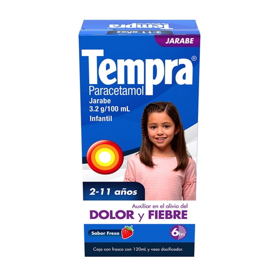 Jarabe Tempra Infantil sabor fresa 3.2 g 120 ml