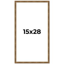 15x28 Frame Gold Kingsley Distressed Solid Wood Picture Frame Width 0.75 Inches | Interior Frame