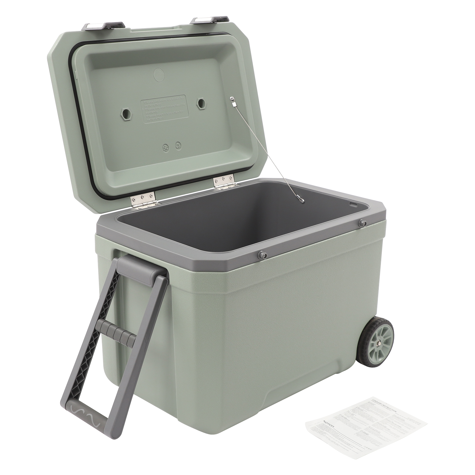 1 PCS 45L/11.89 Gal Insulated Portable Cooler, Ice Retention Cooler with Handle, Wheelded Cooler