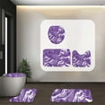 thumbnail image 5 of VOTRUDI Colorful Marble 3-Piece Bathroom Rug Set - Non-Slip Toilet Mat & U-Shaped Bath Mat with HD Printed Design,30x17in, 5 of 6