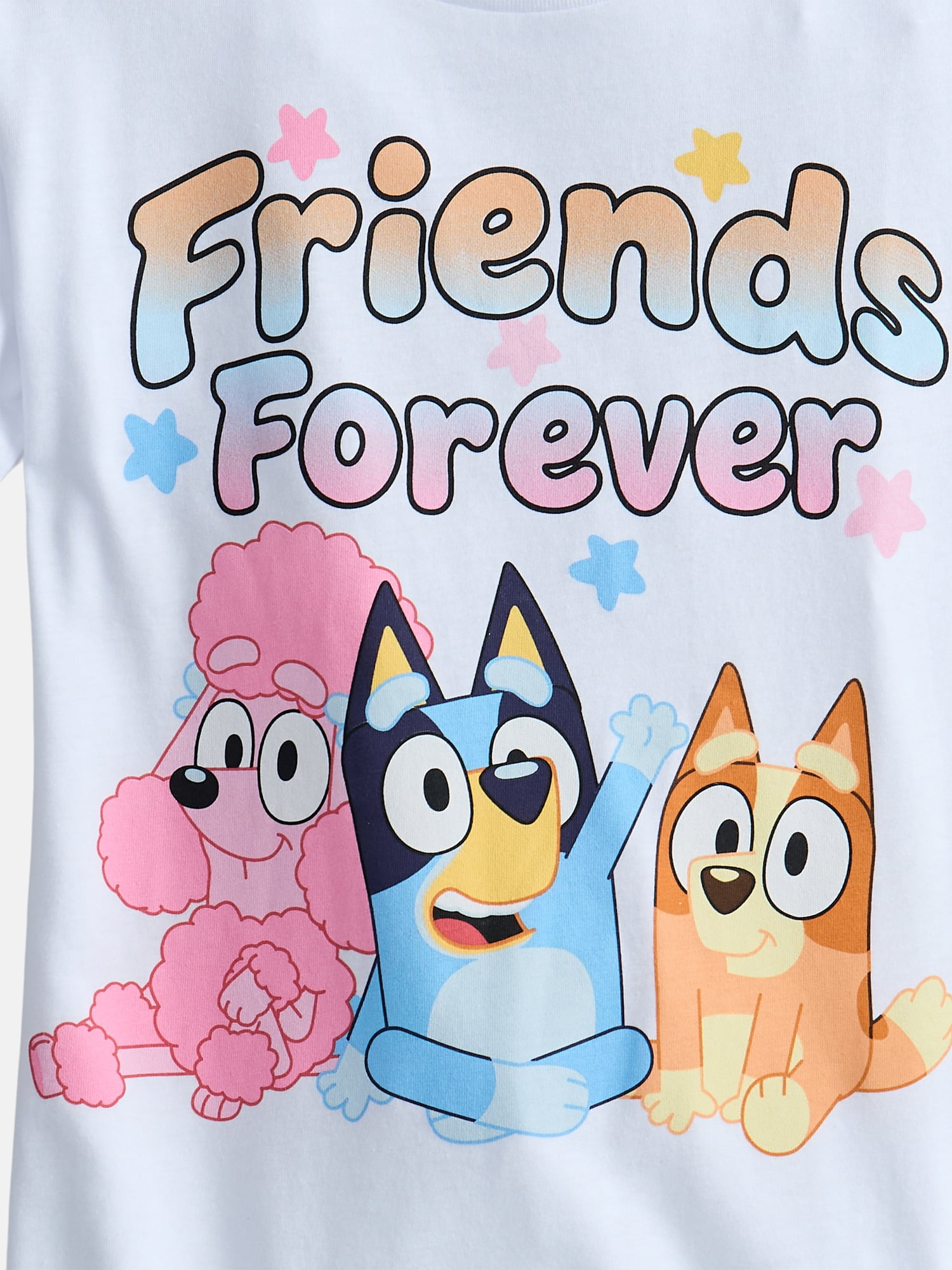 Bluey Girls' Graphic Tee with Short Sleeves, Sizes 4-16