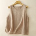 thumbnail image 2 of Bovemsi Women's Cotton Linen Camisole - Lightweight Comfortable V Neck Sleeveless Vest, Outer Wear & Base Layer for Under Clothes, 2 of 8