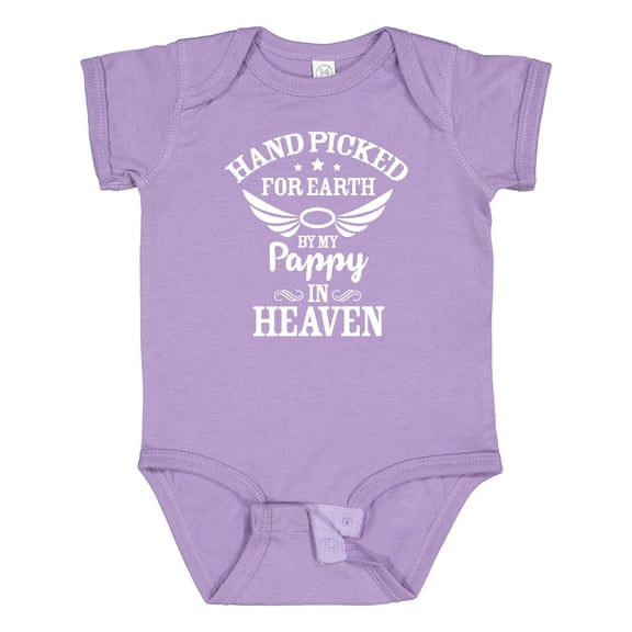 Inktastic Handpicked for Earth by My Pappy in Heaven with Angel Wings Boys or Girls Baby Bodysuit