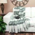 thumbnail image 5 of Nassau Collection White and Gray Transitional Handloom Throw Blanket 52" x 67", 5 of 5