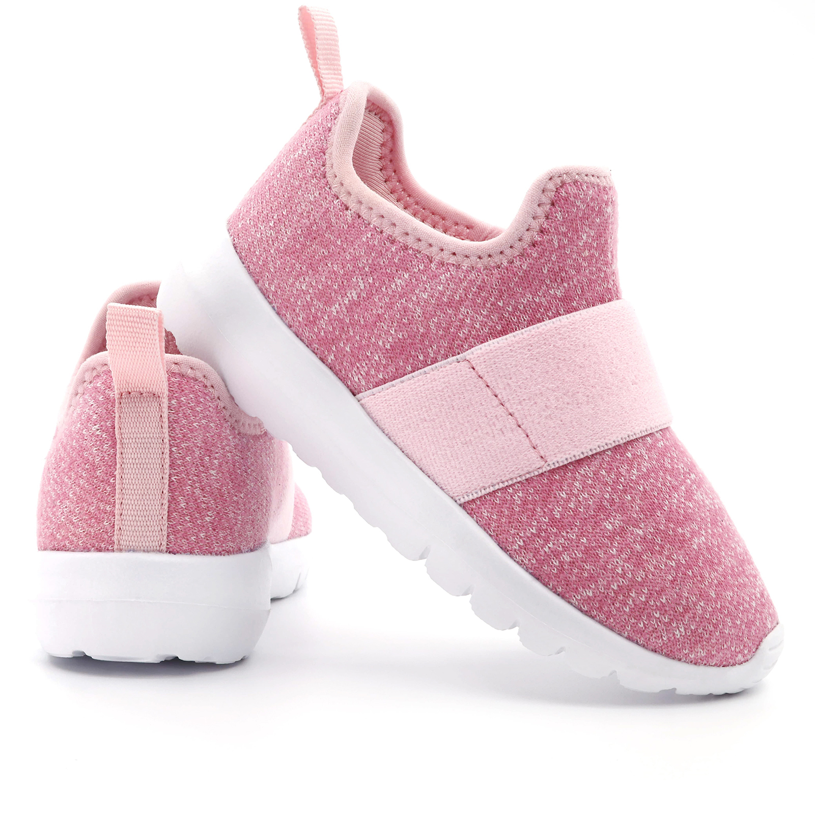 SKYWHEEL Girls Pink Tennis Shoes Soft Low Top Flat Slip on Toddler ...