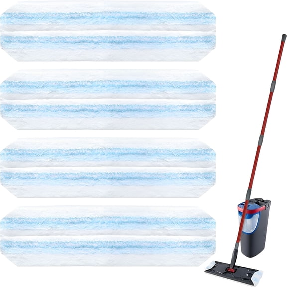 ACDANC 4 Pack Mop Replacement Pads: Compatible with Flat Mop System,Microfiber Mop Head Replacements,Flat Floor Mop,Washable&Reusable Pad Refills