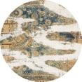 thumbnail image 1 of Ahgly Company Indoor Round Abstract Dark Almond Brown Abstract Area Rugs, 5' Round, 1 of 6