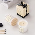 thumbnail image 3 of Vaso de vidrio blanco neutro sin logotipo con tapa de madera, caja de regalo con cinta para velas aromáticas, cera de soja, aromaterapia para uso doméstico, 3 of 5