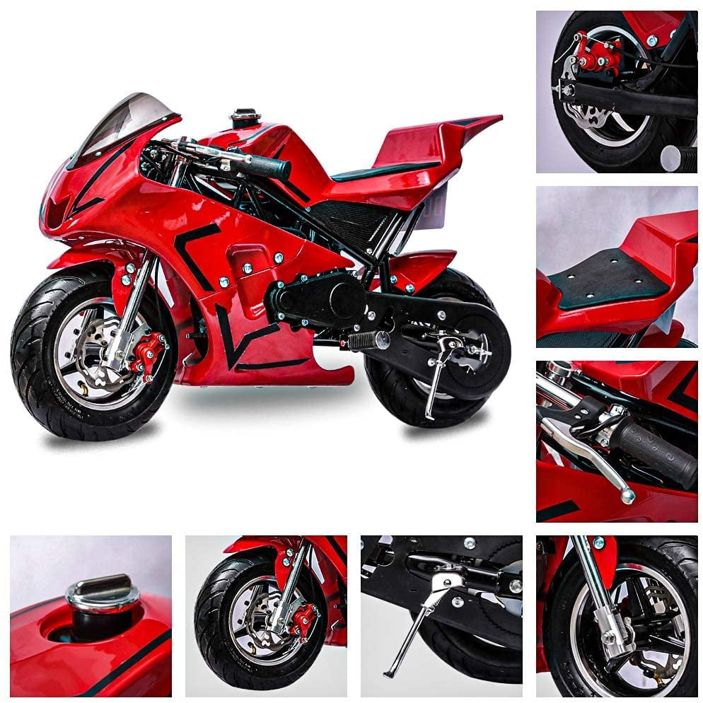 FRP 4 Stroke Pocket Bike 03, Pocket Bike for Kids W/ Strong Dual Brake