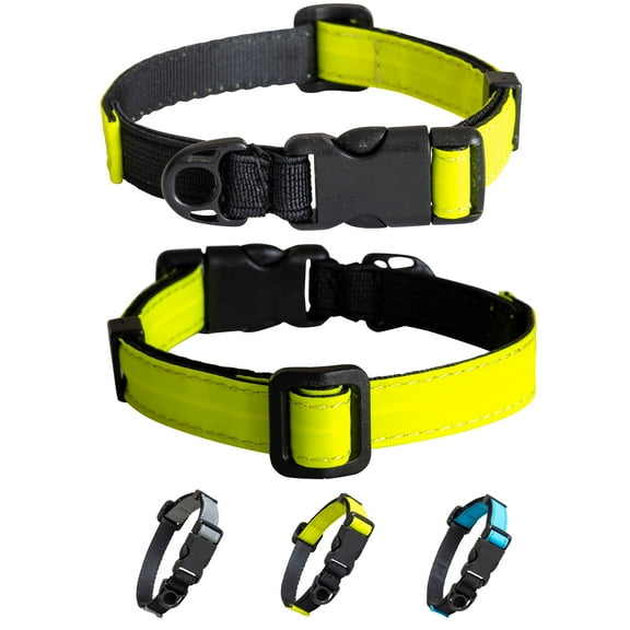Cat Collar, Elastic, Safe, Not Breakaway, Adjustable, Comfortable, Reflective Yellow