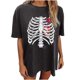 thumbnail image 1 of Camiseta de mujer Camisetas de esqueleto Camiseta de manga corta divertida Camiseta estampada Tops Blusa Regalo para mujer Fridja  zx2232, 1 of 6