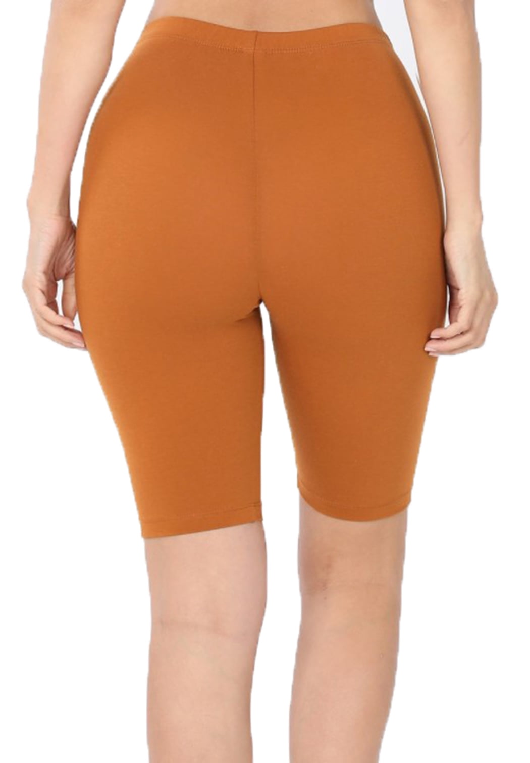 Women Cotton High Waist Active Bike Short Leggings - 10" Length