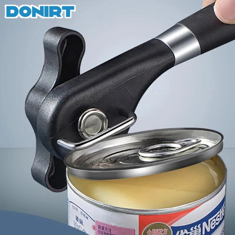 Safe Cut Can Opener Smooth Edge Can Opener Handheld Food Grade Stainless Steel Cutting Manual Can Opener for Kitchen Restaurant