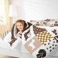 thumbnail image 5 of Manfei Dachshund Paw Twin Bedding, Dot Patchwork Checkered Bedding Comforter Set, Brown White, Reversible, 7-Piece, 5 of 6
