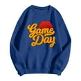 thumbnail image 3 of Arlun Sweatshirts for Women Fashion Game Day Letter Printed Basketball Graphic Sweatshirt Long Sleeve Loose Cozy Crewneck Pullover Tops Blue S, 3 of 3