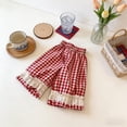 thumbnail image 2 of SHTXOZHI Toddler Girls Cute Pants Lace Ruffle Trim Elastic Waisted Pants Lightweight Breathable Print Loose Casual Bottoms, 2 of 6