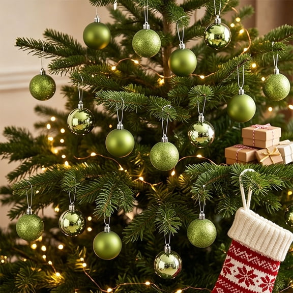 Dmlowu 48Pcs Christmas Tree Decorations, Shatterproof Christmas Ball Ornaments with Hanging Strings, Christmas Decorations for Tree Xmas Holiday Party