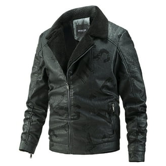 Men's Vintage Asymmetric Zip Lightweight Faux Leather Biker Jacket
