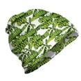 thumbnail image 1 of Leaves Unisex Beanie, Concept of Banana Leaves, Hiking Outdoors, Lime Green Emerald, by Ambesonne, 1 of 1