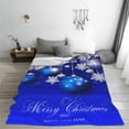 thumbnail image 5 of Throw Blanket Merry Christmas Blue Ball Snowflake Xmas Couch Blankets Plush Flannel Cover Lightweight Soft for Living Room Bed Sofa Travel Office Camping 60 x 80 Inch, 5 of 6