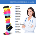 thumbnail image 4 of 7 Pairs Compression Socks for Men & Women 15-20 mmhg Graduated Athletic for Running Nurses Shin Splints Flight Travel, 4 of 7