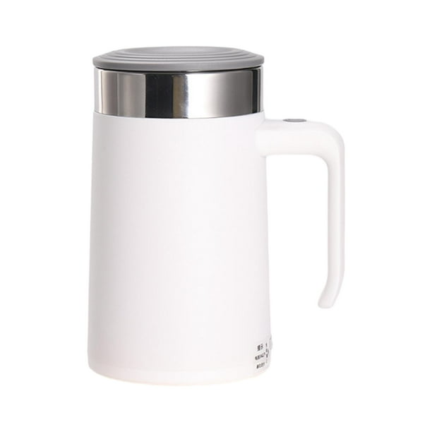 Taza mezcladora magnética de 400ml, botella coctelera eléctrica con mango cómodo de regalo blanco