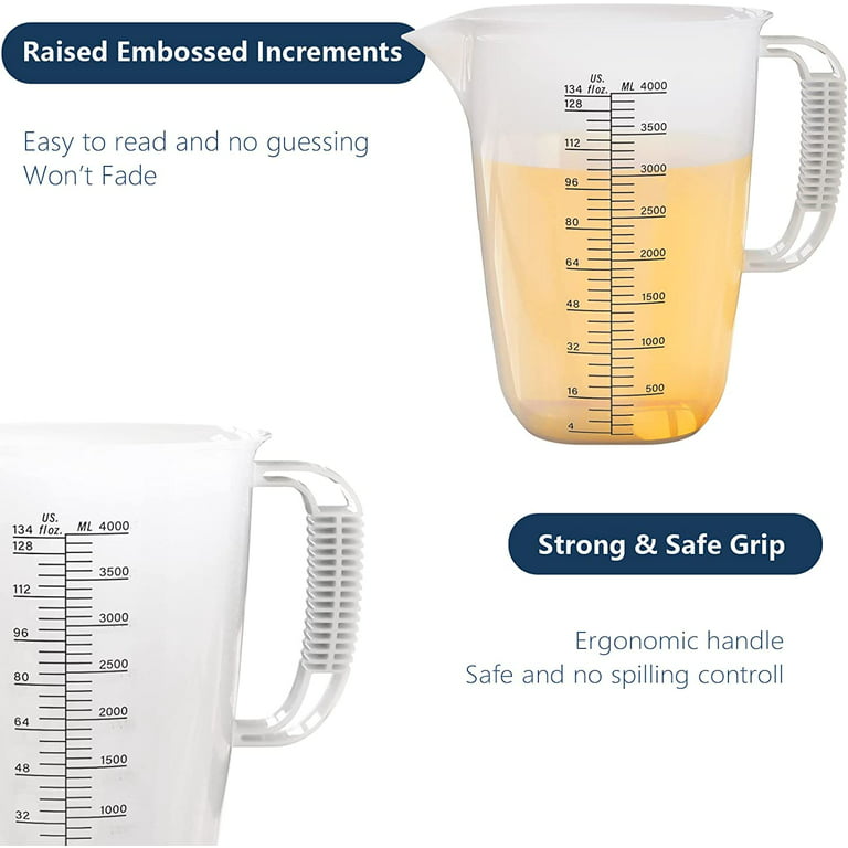 32oz (1 Quart) Measure Pitcher with Convenient Conversion Chart – Extra  Strong Food Grade – Great for Cooking, Home Hobbies, Shop Oil and Fluids,  Spa