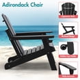 thumbnail image 2 of Hidpriva Outdoor Folding Adirondack Chair with Cup Holder, HDPE Weather Resistant Fire Pit Chair, Black(Set of 2), 2 of 7