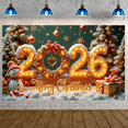 thumbnail image 4 of Festive Design Merry Christmas Banner Holiday Decoration Gold Light Up 2026 Banner for Christmas Party Celebration Indoor Decor, 4 of 9