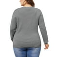 thumbnail image 4 of DARING DIVA Plus Size Long Sleeve Crewneck Sweater Fall Casual Tops 3X Grey, 4 of 6