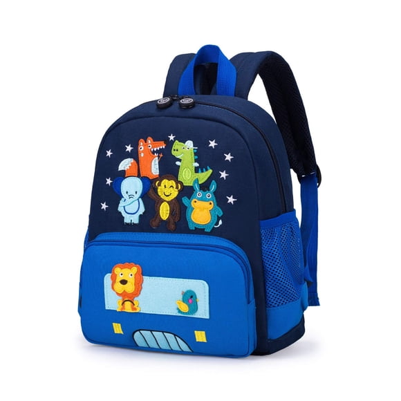 Mochila Willikiva Cute Zoo Little 3D para niños impermeable azul