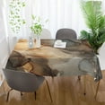 thumbnail image 4 of WOBOGO Marble Brown Pattern Square Tablecloth 54×72in Polyester Fabric Tablecloth Washable Dust Resistant Wrinkle Resistant, 4 of 9