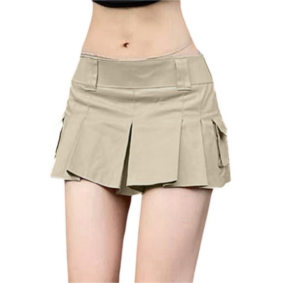 Seyurigaoka Women High Waist A-line Pleated Skirt 90s Vintage Zipper Closure Shorts Skirts Harajuku Slim Costumes Mini Skirts