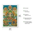 thumbnail image 2 of Chenrezig (Four Armed Avalokiteshvara) Deity - Vintage Tibetan Thangka Buddhist Painting c.1800s - Fine Art Matte Paper Print (Unframed) 30x44in, 2 of 4