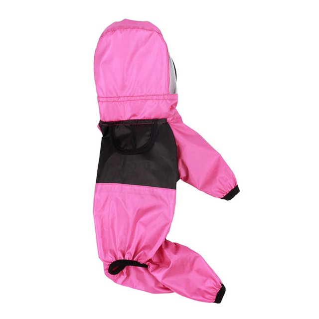 Trayknick Transparent Imperméable Chiot Chien Faux Cuir Imperméable Veste pour Rose Pluvieux Rouge L