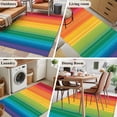 thumbnail image 5 of Area Rug for Living Room, Rainbow Striped Non-Slip Indoor Large Carpet for Bedroom/Dining Room, Colorful Gradients Modern Abstract Art Washable Low-Profile Rectangle Floor Runner Rugs - 4 x 6 Ft, 5 of 7