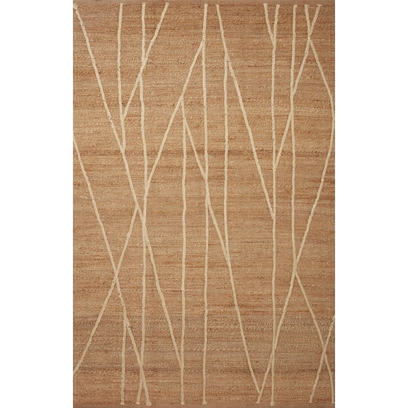 Loloi Bodhi Collection BOD-03 Natural / Ivory, Geometric Area Rug 18" x 18" Sample Swatch
