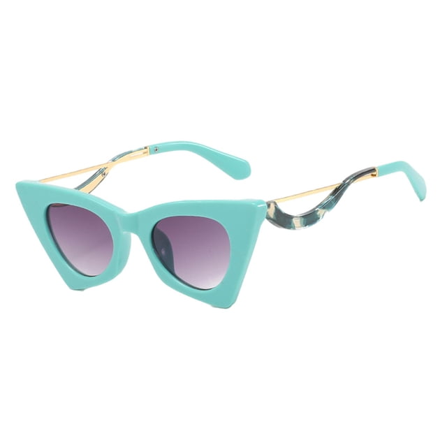 Gafas de sol estilo ojo de gato, modernas, para exteriores, con lentes tintadas y montura de PC. Verde