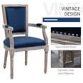 thumbnail image 5 of HOMCOM Vintage Dining Chair with High Back, Thick Sponge Padded Seat and Section Armrest with Wood Frame, Blue, 5 of 9