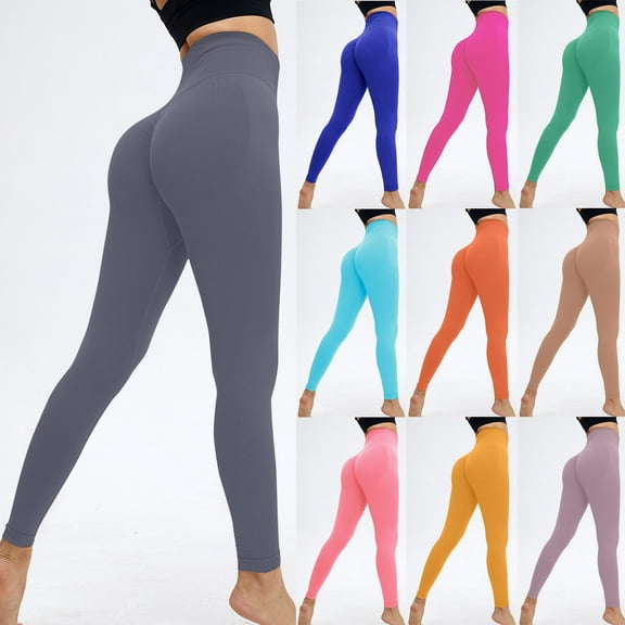 YUGYXL 2025 Leggings for Women High Waisted Stretch Yoga Pants Casual Workout Tights Lightweight Legging Lighten of The Day Blue,M