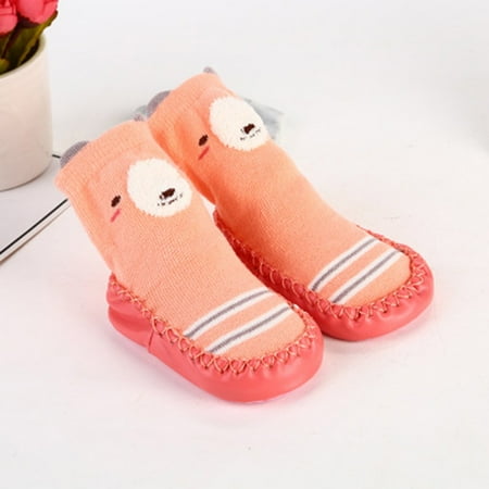 

〖TOTO〗Baby Care Kids Toddler Baby Girls Boys Cartoon Animal Thick Warm Anti-Slip Socks Slippers