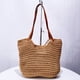 thumbnail image 3 of Bolso de playa para mujer, bolso de mano de diseñador de lujo, bolso de mano, novedad 2024, en poliéster trenzado, hueco, gran capacidad, para hombro debajo del brazo, 3 of 5