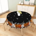 thumbnail image 2 of Duangreer 60''Round Halloween Tablecloth, Black Scared Pumpkin Print, Washable Picnic Table Cover for Party, Dining, Indoor and Outdoor, 2 of 6