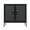 Carbon Black Sophia, variant on Hopper Studio Delancey 2-Door Cabinet, Black and Brown with Rattan Panels