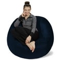 thumbnail image 2 of Sofa Sack Bean Bag Chair, Memory Foam Lounger with Microsuede Cover, Kids, Adults, 4 ft, Navy, 2 of 6
