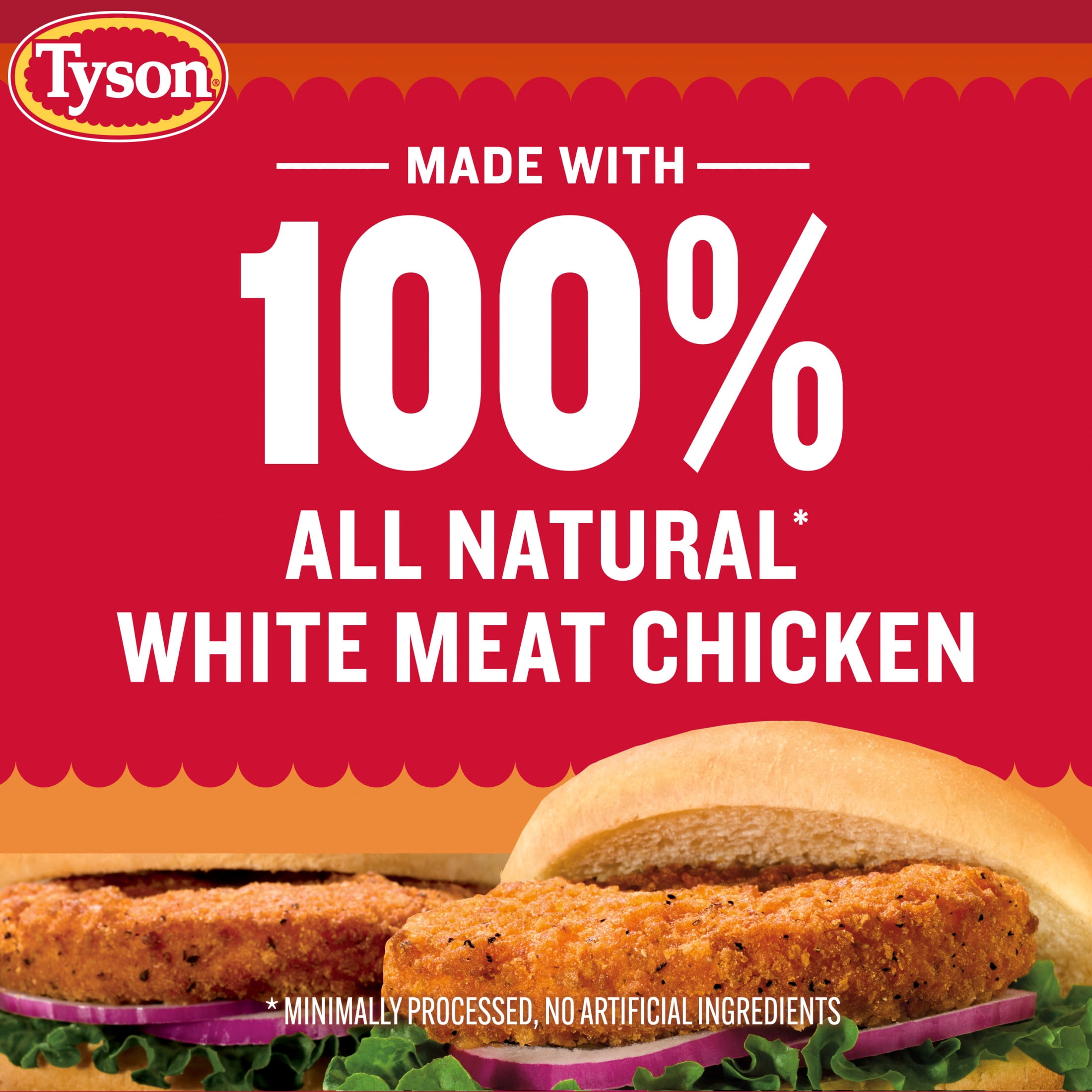 Tyson White Meat Spicy Breaded Chicken Patties, 23 oz (Frozen, Fully Cooked)