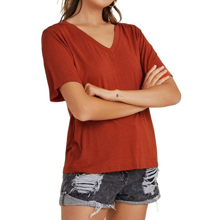 burnt orange v neck