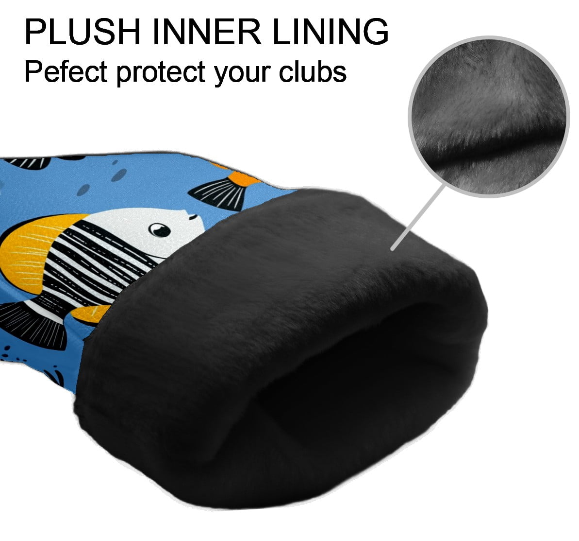 Golf Club Covers PU Leather Waterproof Head Covers for Fairway Woods Hybrids Cartoon Tropical Fish