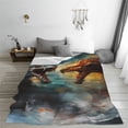 thumbnail image 5 of Pofeuu White And Red Sketch Dragon Print Ultra-Soft Micro Fleece Blanket,for Bed Or Sofa,All Season Throw Blankets Flannel Blanket-50"x40", 5 of 7